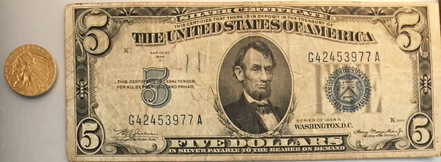 Gold Coin Dollar Bill