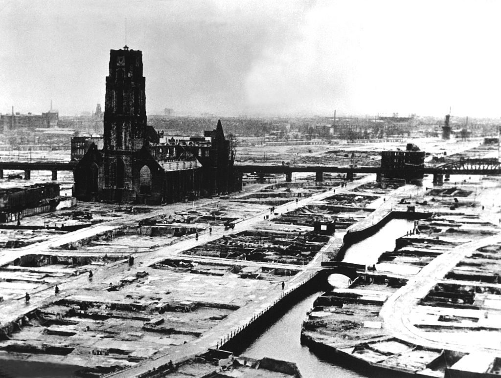Rotterdam, Laurenskerk, bombardement 1940, World War II